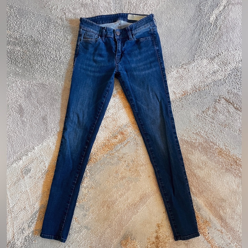 DIESEL Slandy Women Jeans W26/L32 Super Slim Skinny Blue Washed Out Stretch